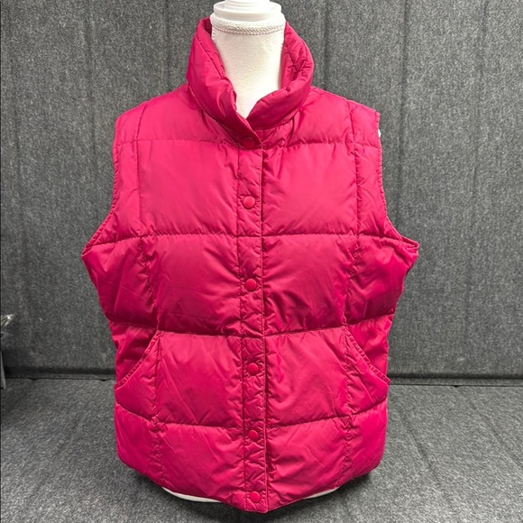 Lands' End Women's Pink Puffer Vest - Picture 1 of 3